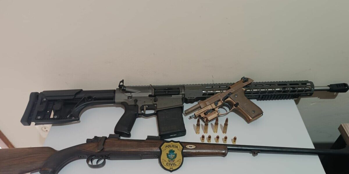 PCGO cumpre mandado e apreende armas e munições em investigação de violência doméstica em Jataí