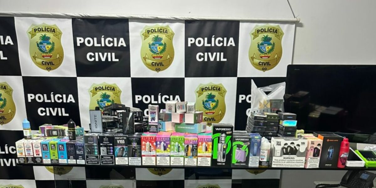 Polícia Civil apreende carga de cigarros eletrônicos em loja de Goiânia