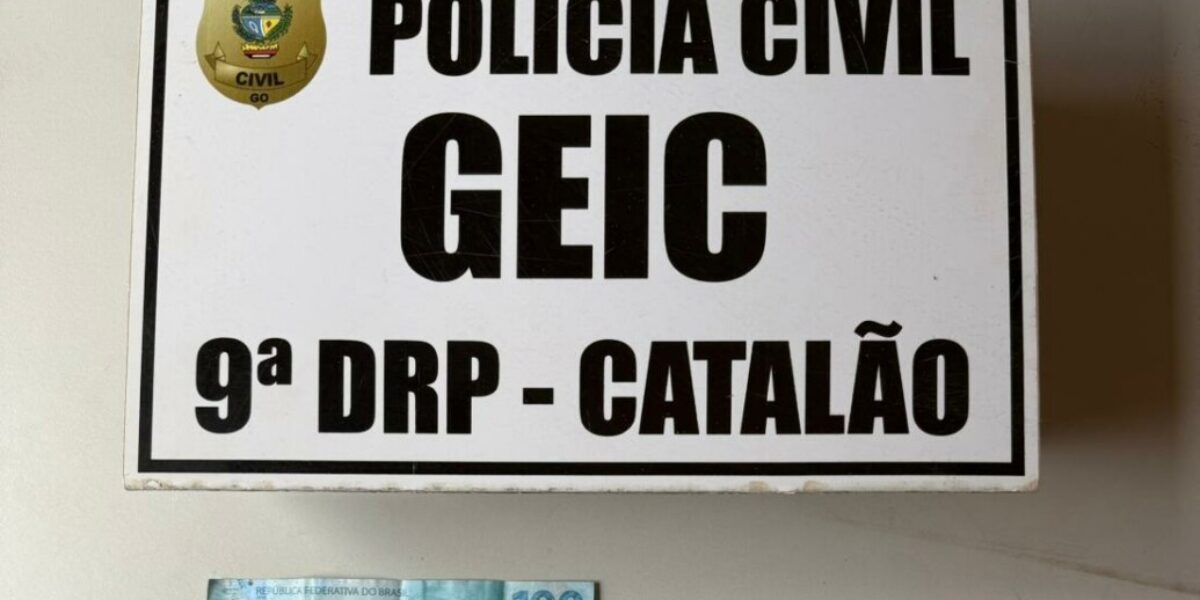 PCGO apreende notas falsas de R$100 e identifica dupla responsável por repassá-las ao comércio em Catalão