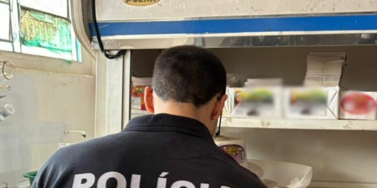 PCGO fecha fábrica clandestina de alimentos e retira mais de 1 tonelada de produtos impróprios do mercado em Goiânia