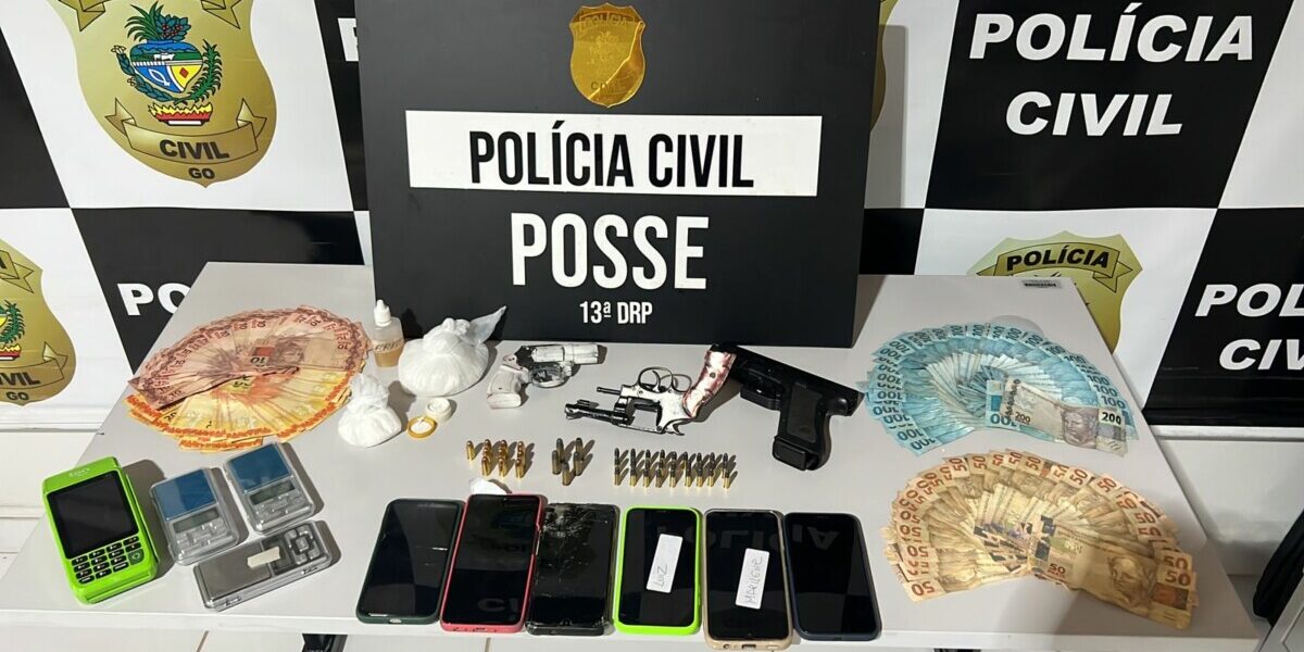 PCGO prende família em Posse por tráfico de drogas, associação para o tráfico e posse irregular de arma de fogo