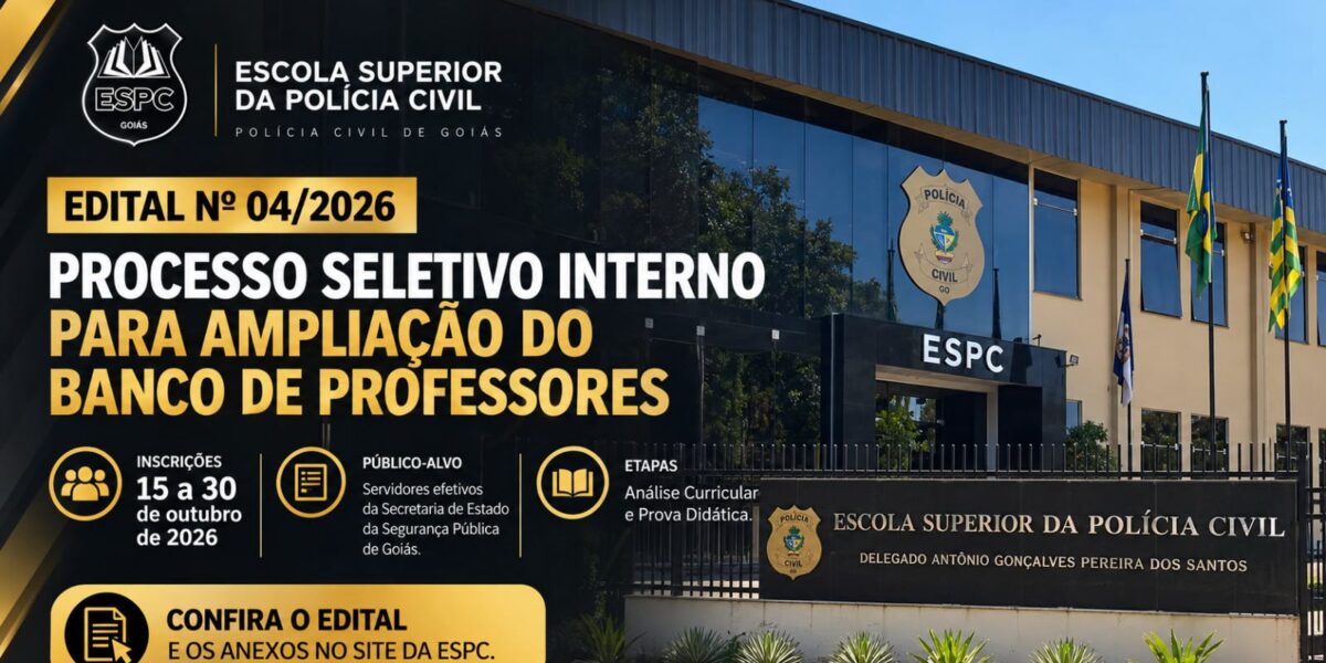 ESPC abre processo seletivo para ampliação do Banco de Professores; inscrições de 15 a 30 de outubro