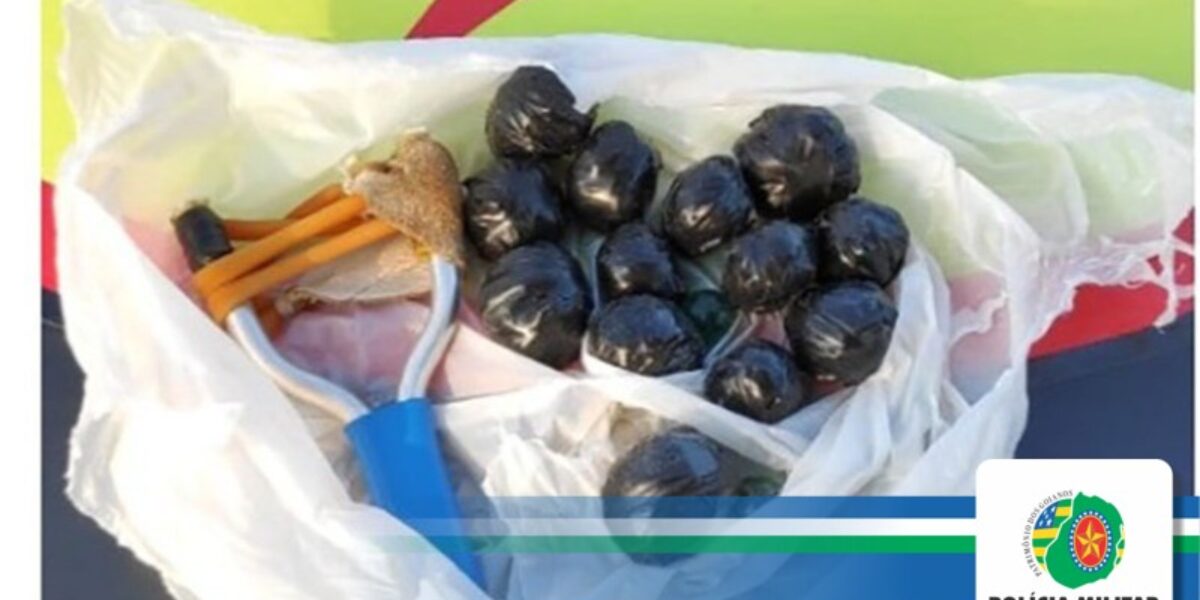 ROTAM apreende droga que estava embalada em forma esférica para ser atirada sobre muro de Unidade Prisional através de disparos utilizando estilingue