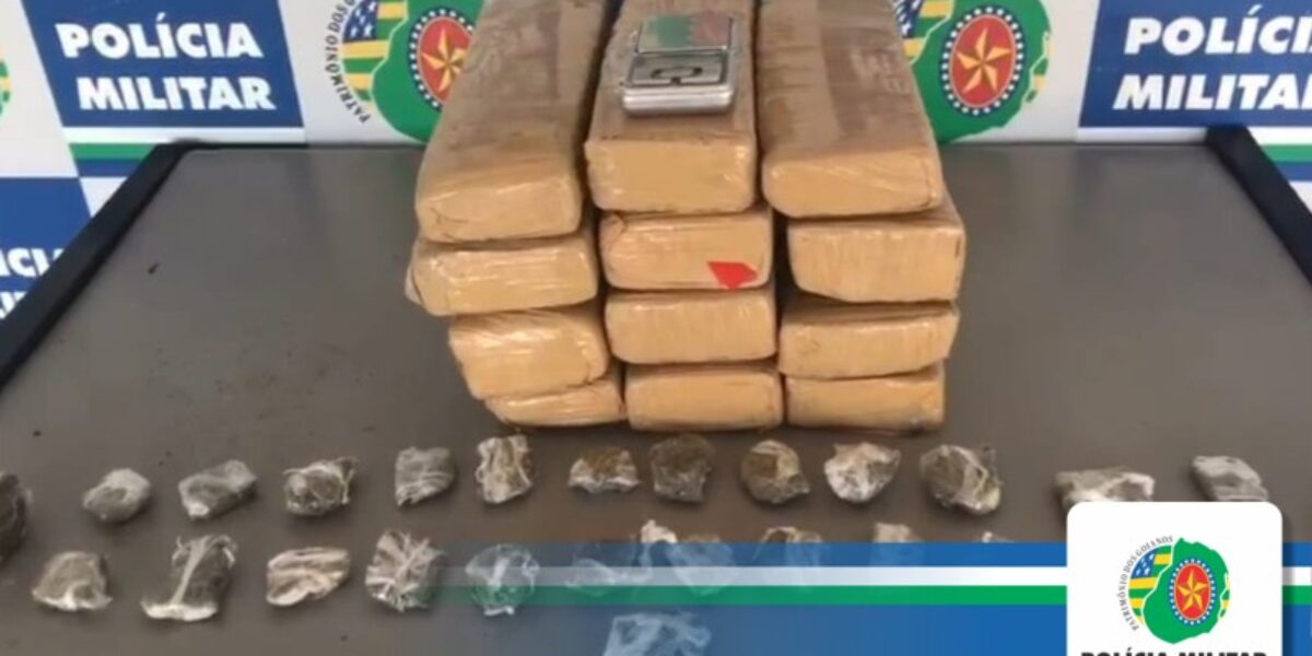 15º BPM e CPE prendem traficante com 12 tabletes de maconha em Jataí