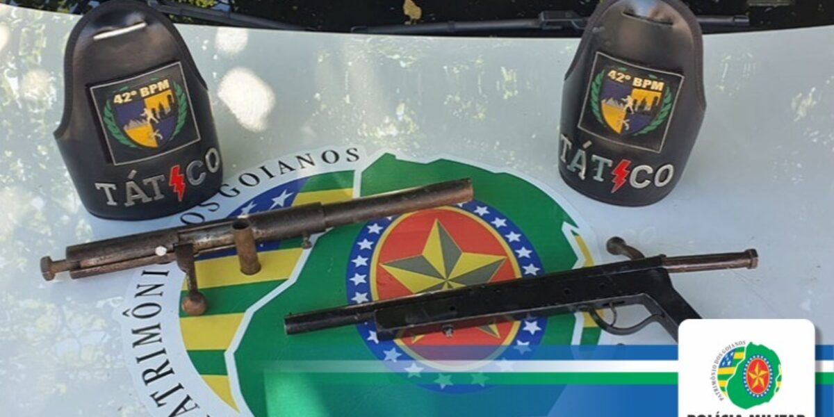 42º BPM apreende várias armas de fogo ilegais, em Trindade e Bela Vista de Goiás