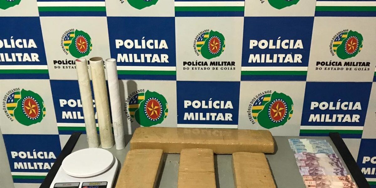 15º BPM apreende aproximadamente 04 kg de maconha, em Jataí