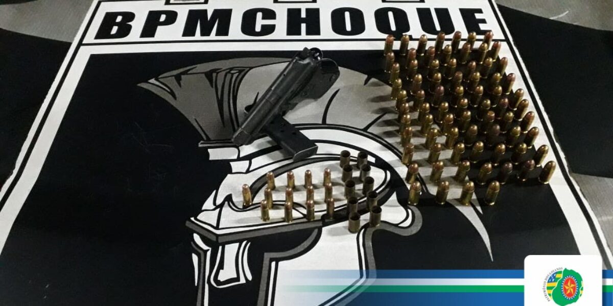 Policia Militar apreende arma de fogo e munições