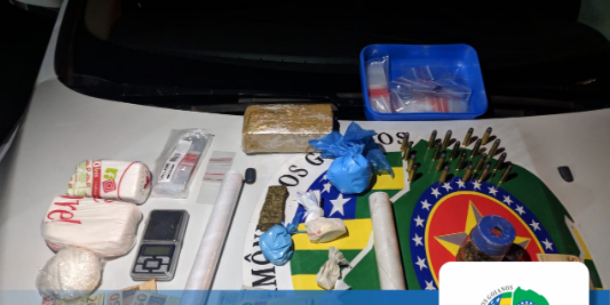 Polícia Militar em Aparecida de Goiânia prende traficantes, drogas e munições.