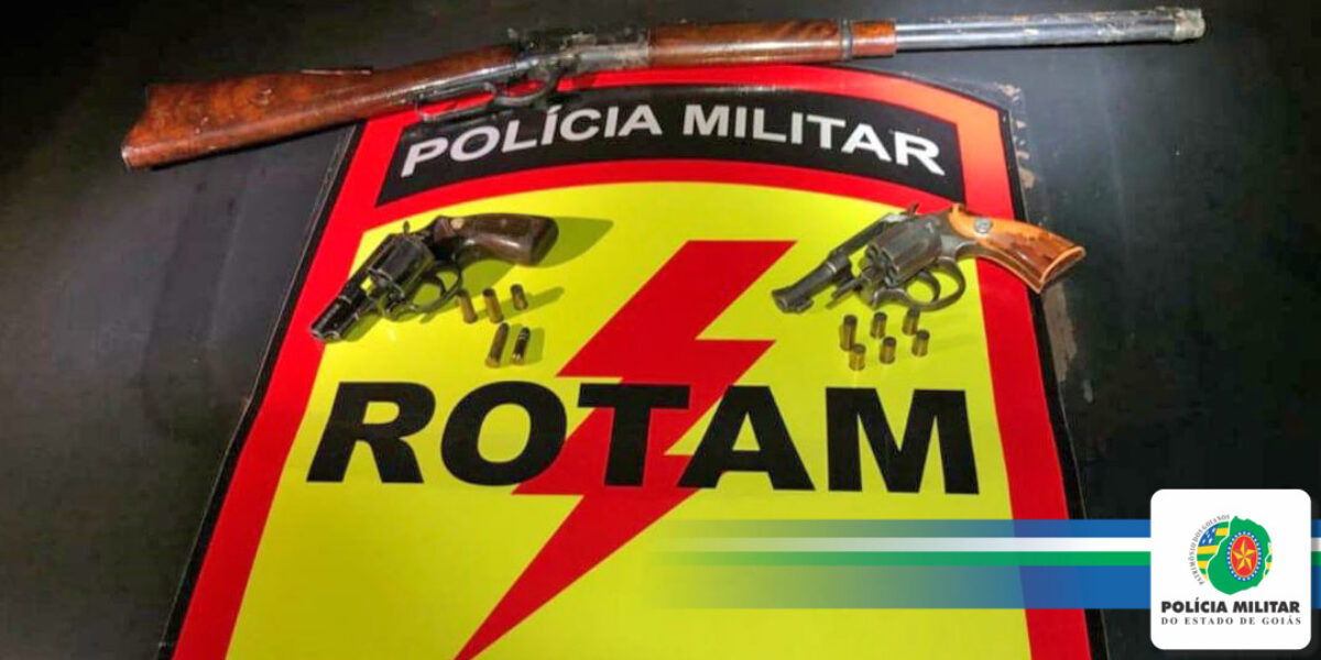 ROTAM evita roubo de veículo e apreende três armas de fogo ilegais em Cristalina – GO