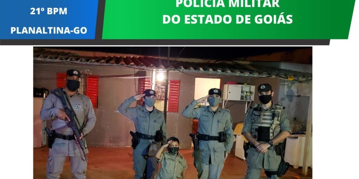 21º BPM marca presença em aniversário de criança e realiza um sonho