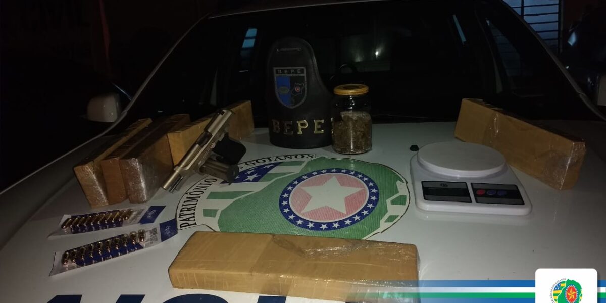 BEPE apreende entorpecente e arma de fogo em Aparecida de Goiânia – GO