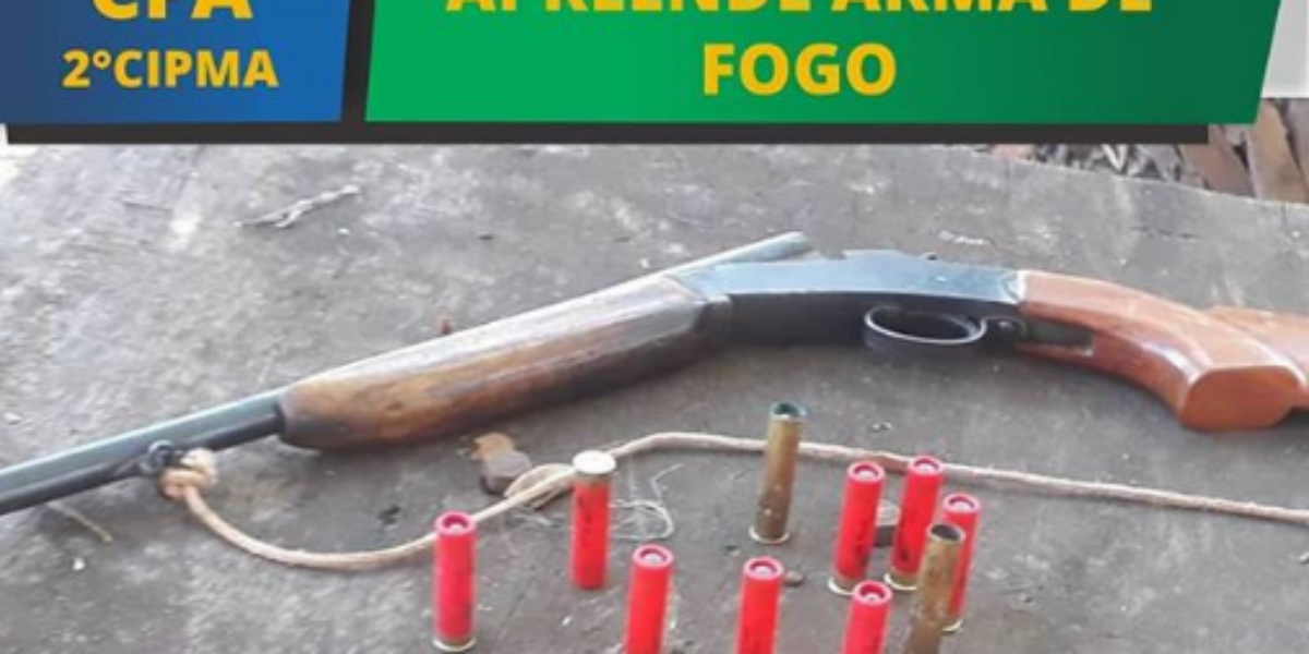 Denúncia anônima de pesca predatória leva a apreensão de arma de fogo.