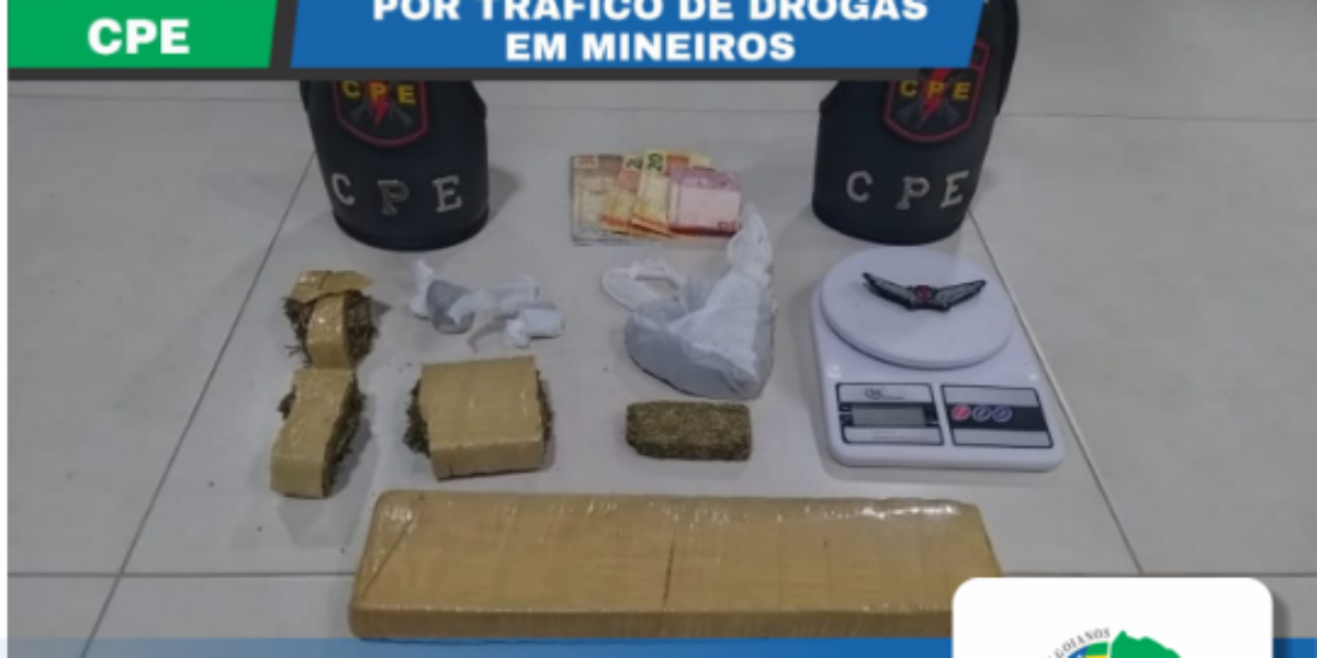 PMGO prende 03  traficantes em Mineiros-Go.