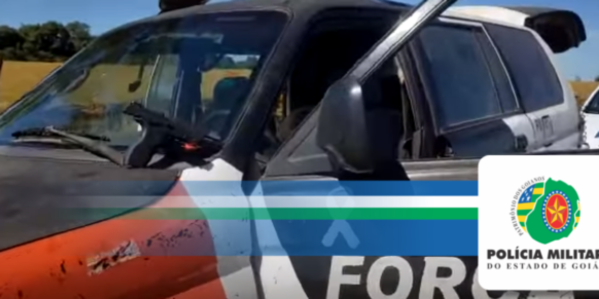 Polícia militar aborda veículo caracterizado como viatura e apreende arma de fogo em Aurilândia-Go