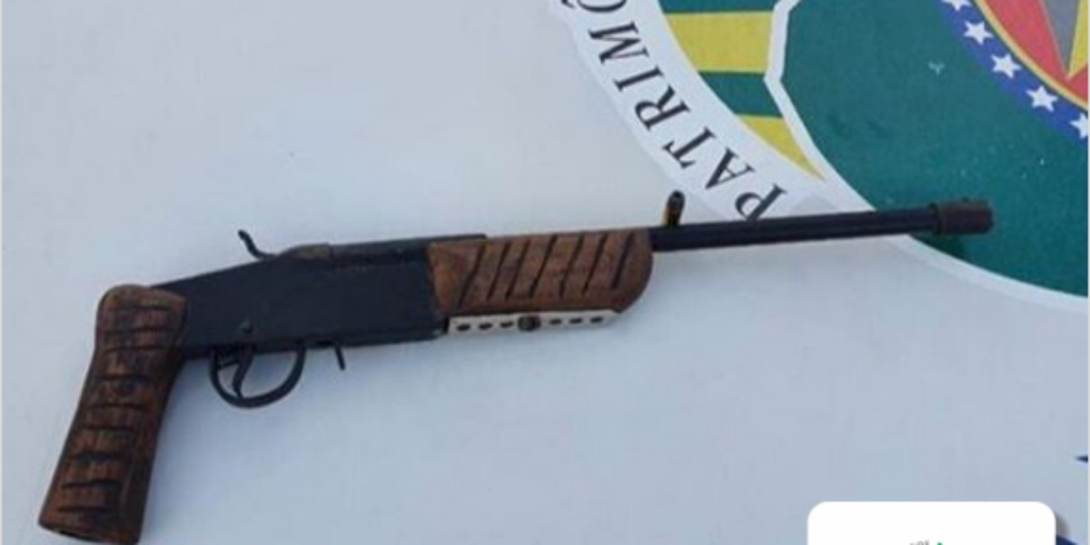 Polícia militar apreende arma artesanal em Senador Canedo.