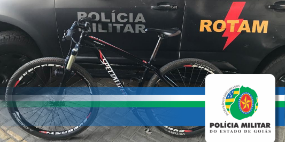 Policia militar recupera bicicleta furtada avaliada em 8 mil reais.