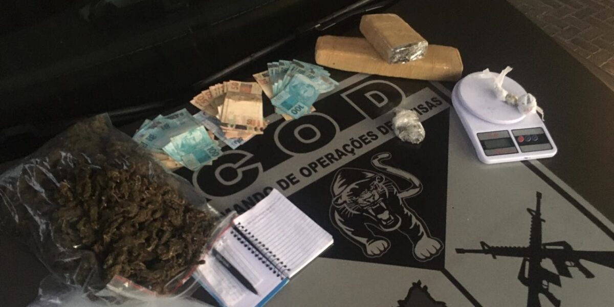 Policiais militares do COD apreendem droga em poder de foragido da justiça
