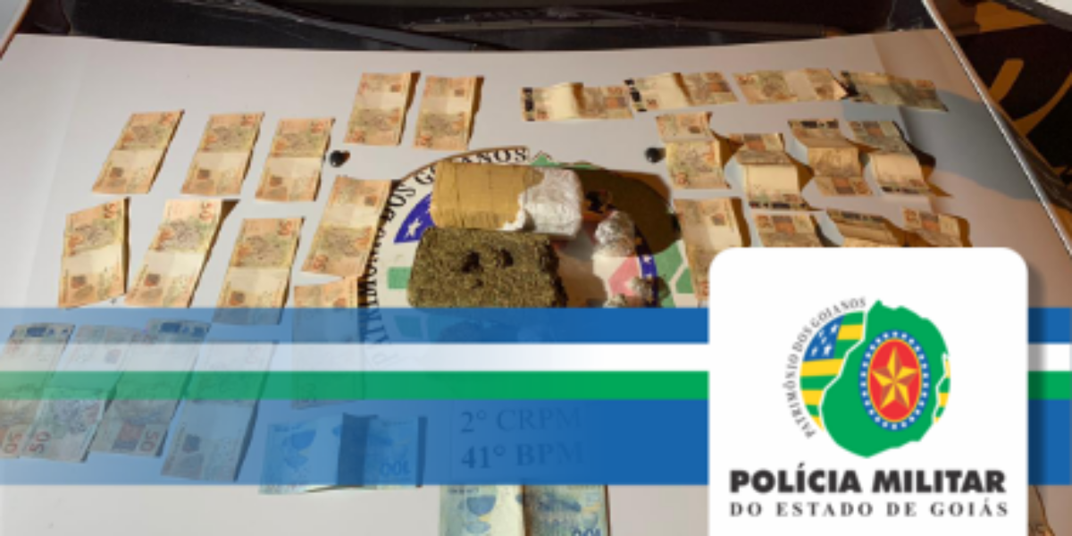 Policiais militares em Aparecida de Goiânia prendem homens transportando  drogas.