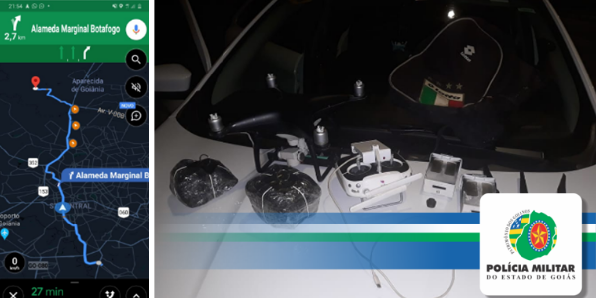 Com tirocínio apurado PMs interceptam entregas de droga que seriam  feitas através de um DRONE.