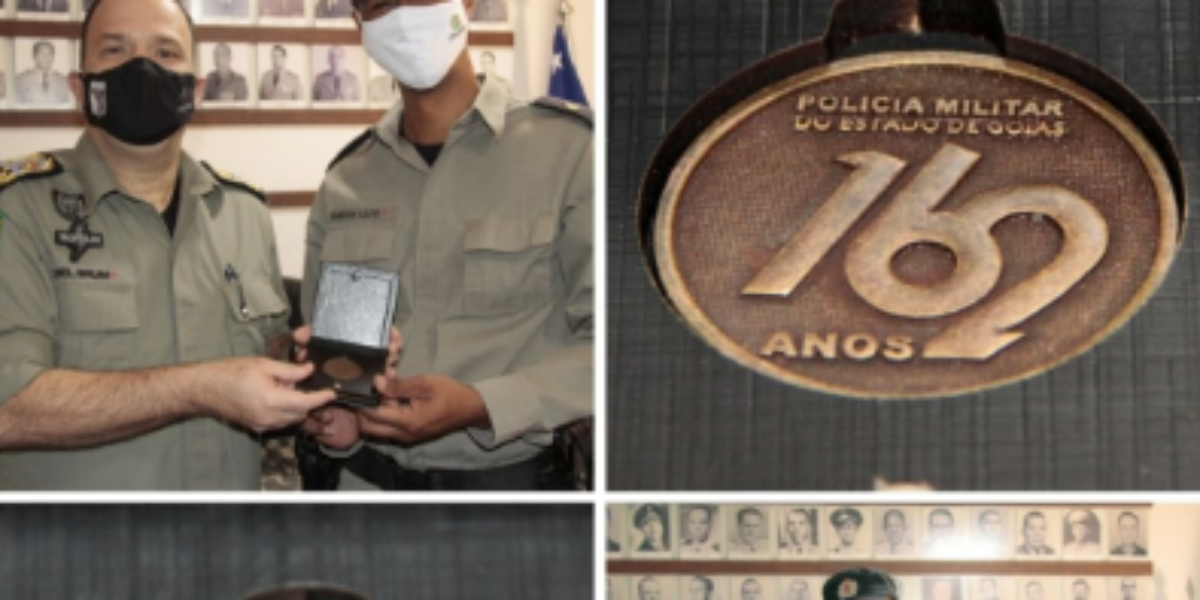 A PMGO recebe moedas fabricadas em comemoração ao aniversário de 162 anos