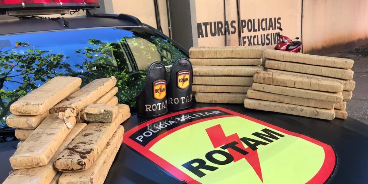 ROTAM apreende drogas que seriam traficadas para outro Estado da Federação e uma arma de fogo ilegal