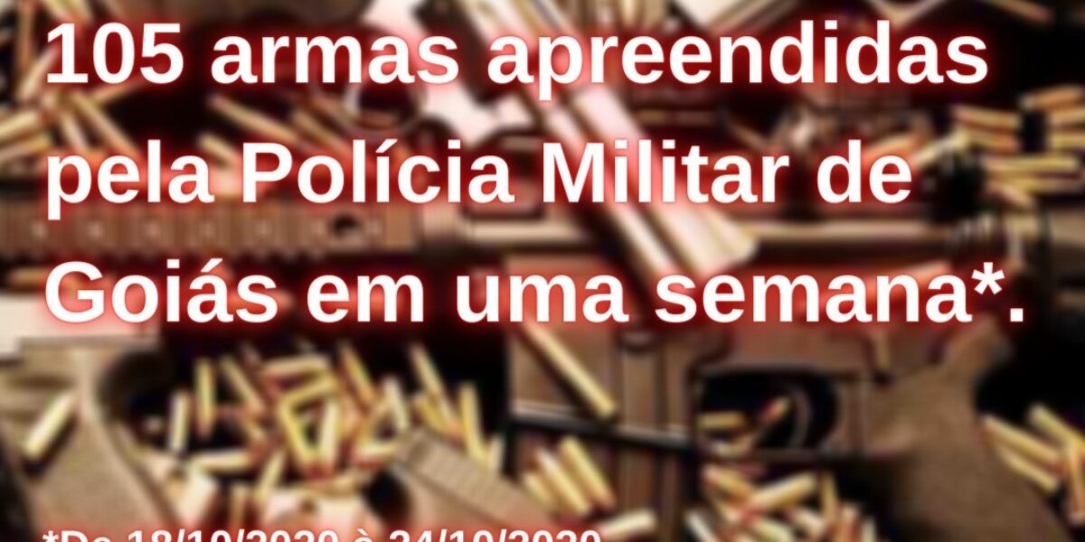 Produtividade: PMGO apreendeu 105 armas de fogo em uma semana