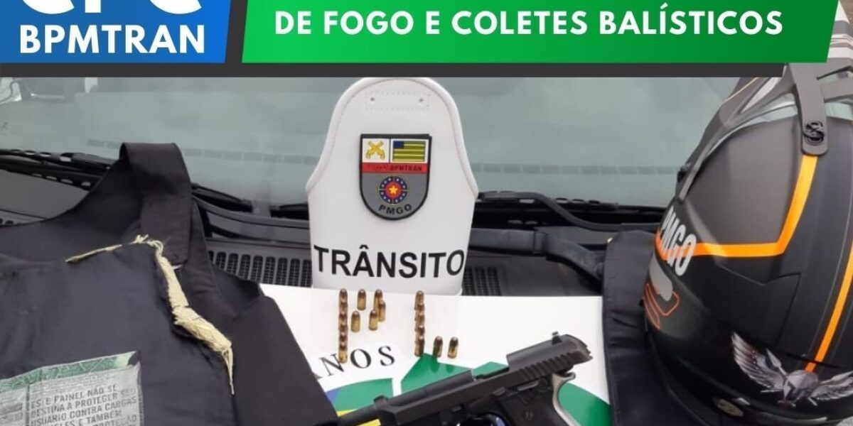 Batalhão de Trânsito Apreende Arma de Fogo e Coletes Balísticos na Região Noroeste de Goiânia-GO