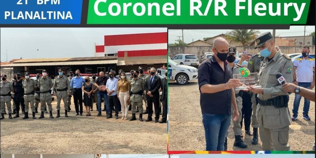 Comandante do 11° Comando Regional – Tenente Coronel Granja – Presta Homenagem ao Coronel R/R Fleury e dá posse ao Major Cardoso no Comando do 21° BPM
