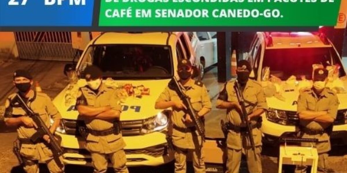 27º BPM Apreende Grande Quantidade de Drogas Escondidas em Pacotes de Café, em Senador Canedo – GO