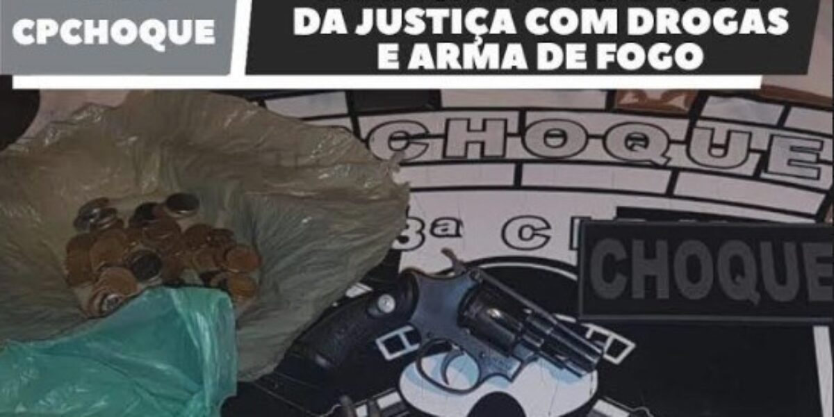 CPCHOQUE Apreende Drogas, Arma de Fogo e Recaptura Foragido da Justiça em Novo Gama-GO