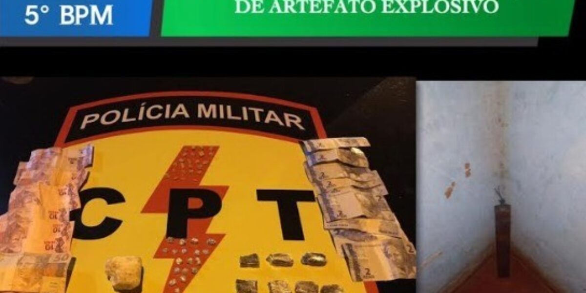 PMGO Apreende Drogas e Artefatos Explosivos em Inaciolândia-GO