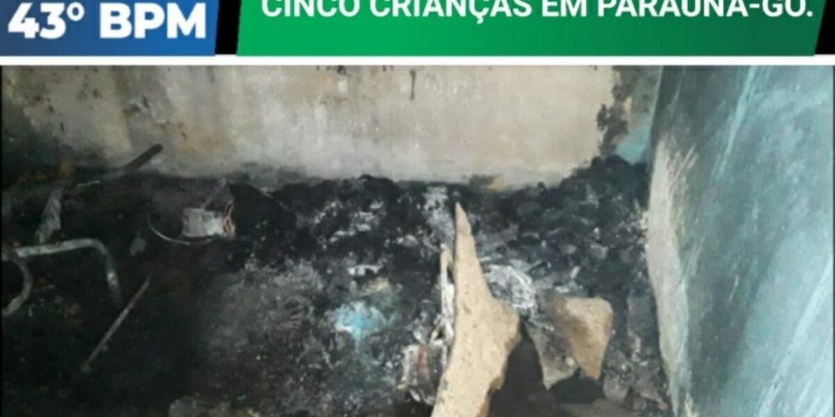 Polícia Militar Salva Cinco Crianças de Incêndio Residencial em Paraúna-GO