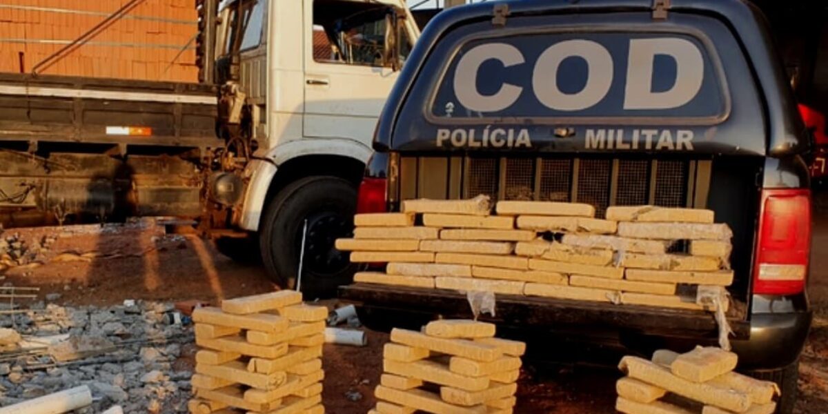 COD apreende 250 kg de maconha ocultados dentro de postes de concreto