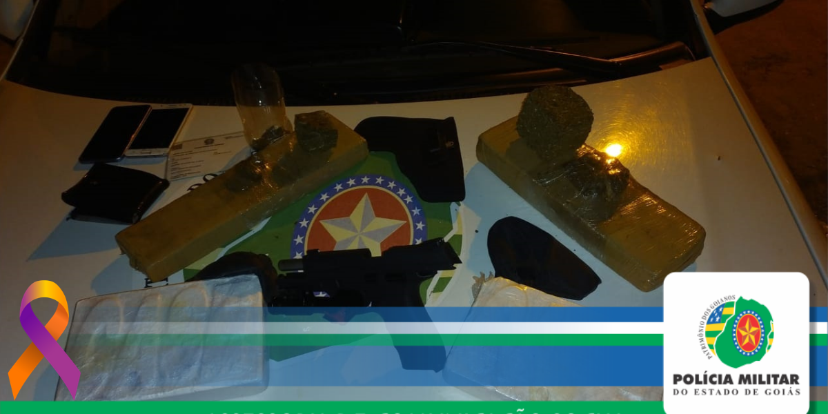 Indivíduos são presos por tráfico de drogas, receptação e posse ilegal de arma de fogo após abordagem no setor dos Funcionários