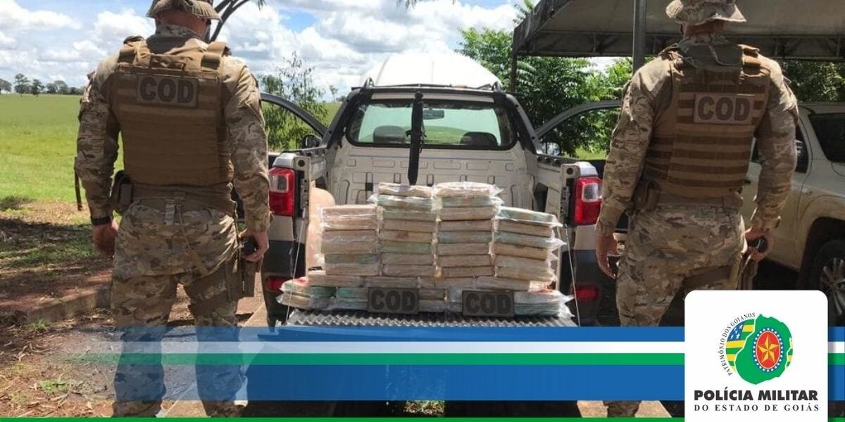PMGO apreende carregamento de cocaína na região sudoeste de Goiás e gera prejuízo de 1,5 milhões de reais para o tráfico