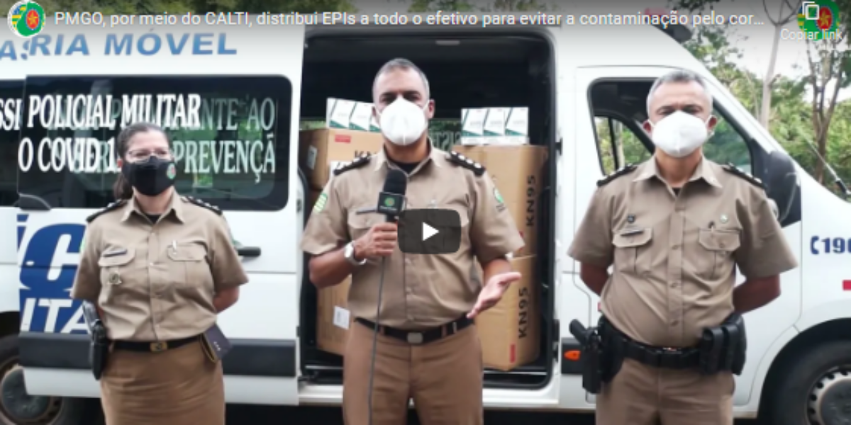 PMGO, por meio do CALTI, distribui EPIs a todo o efetivo para evitar a contaminação pelo coronavírus