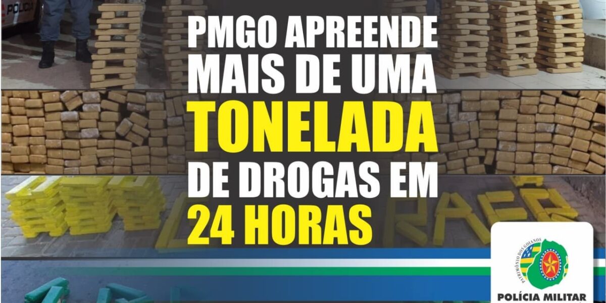 Polícia Militar do Estado de Goiás, apreende mais de 1 Tonelada de Drogas, nas Últimas 24H