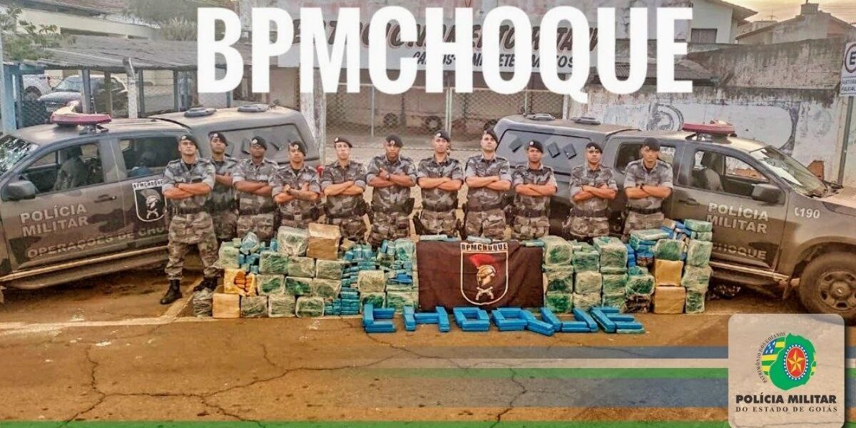 BPMChoque no combate ao crime de tráfico de drogas: apreende grande quantidade de maconha