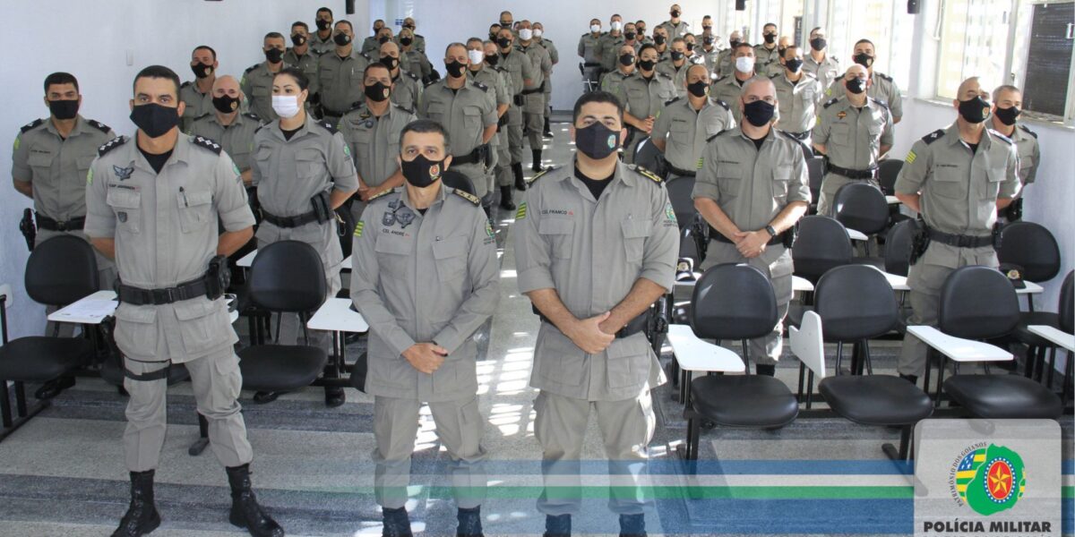 Subcomandante e Chefe do Estado-Maior Estratégico da PMGO recepcionam os tenentes que concluíram o XVI CHOA/2021