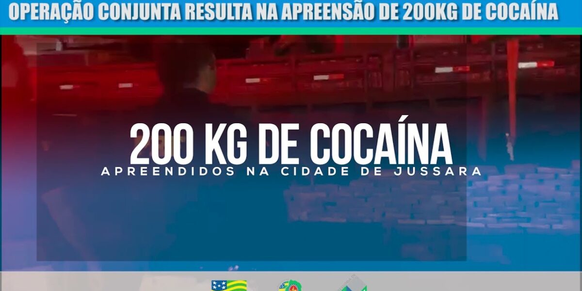 PMGO apreende 200 quilos de cocaína na cidade de Jussara