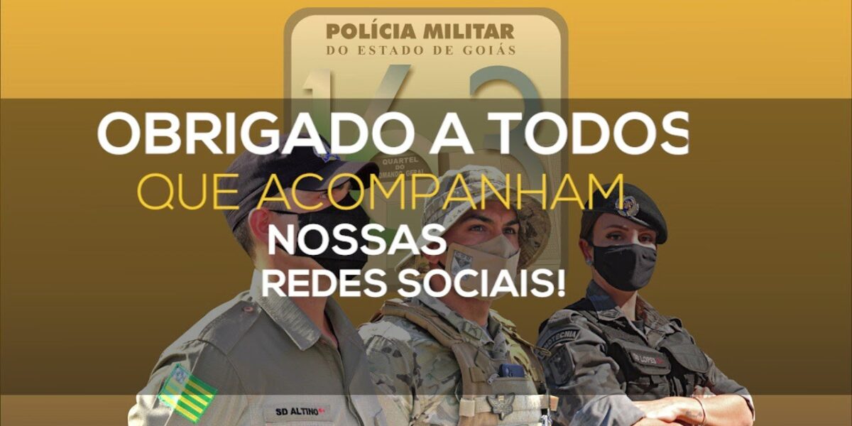 PMGO chega aos 289 mil seguidores no Instagram