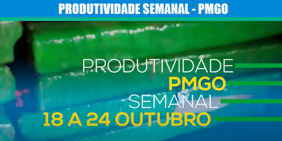 Produtividade semanal da PMGO de 18 a 24 de Outubro