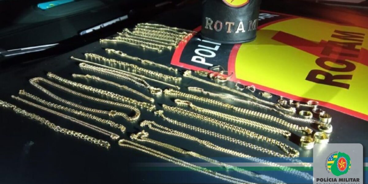 ROTAM: recupera joias roubadas avaliadas em 200 mil e detêm autores