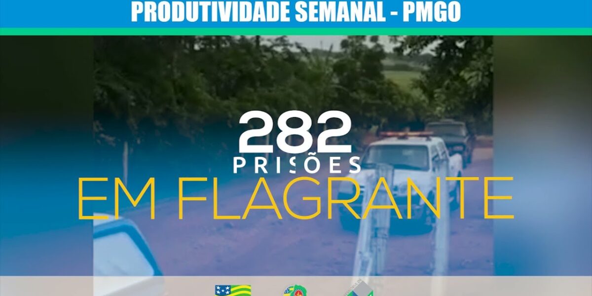 Acompanhe a produtividade da PMGO entre os dias 15 e 21 de Novembro