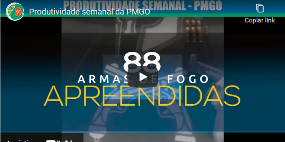 Produtividade semanal da PMGO