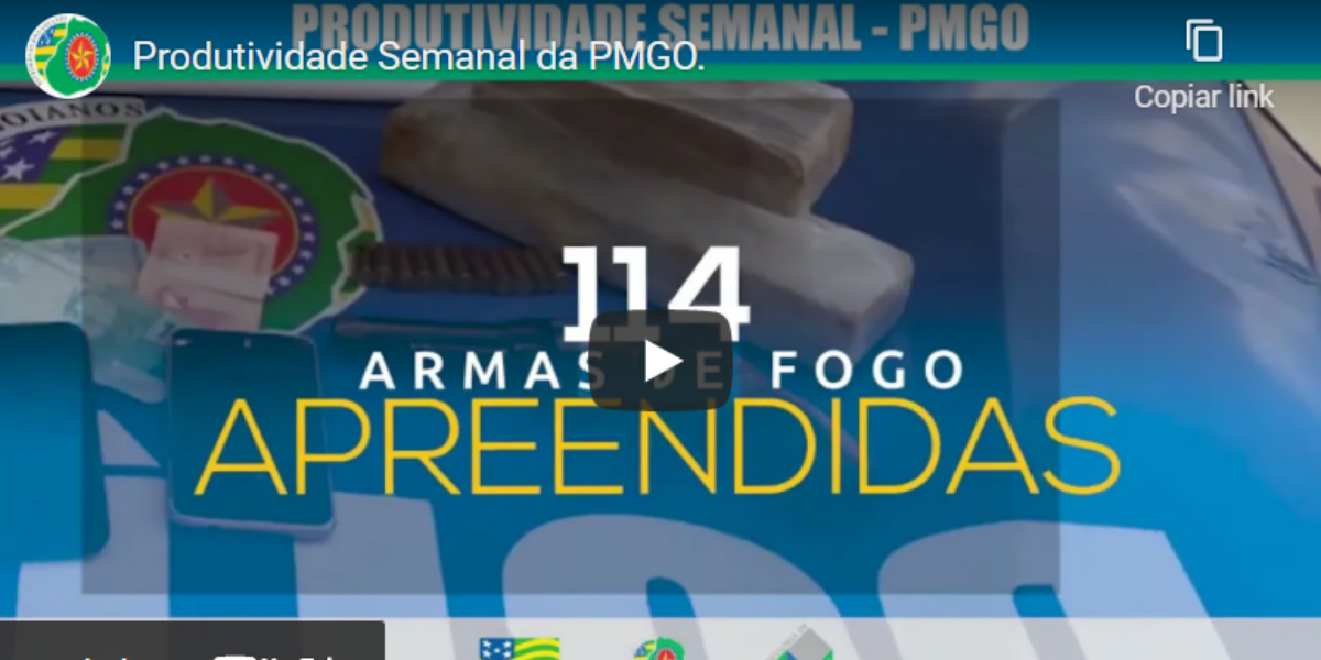 Produtividade Semanal da PMGO