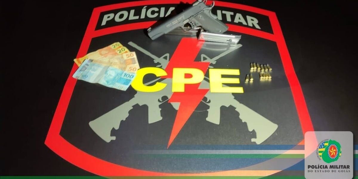 CPE detém homem com extensa ficha criminal que portava arma de fogo roubada em Goianésia