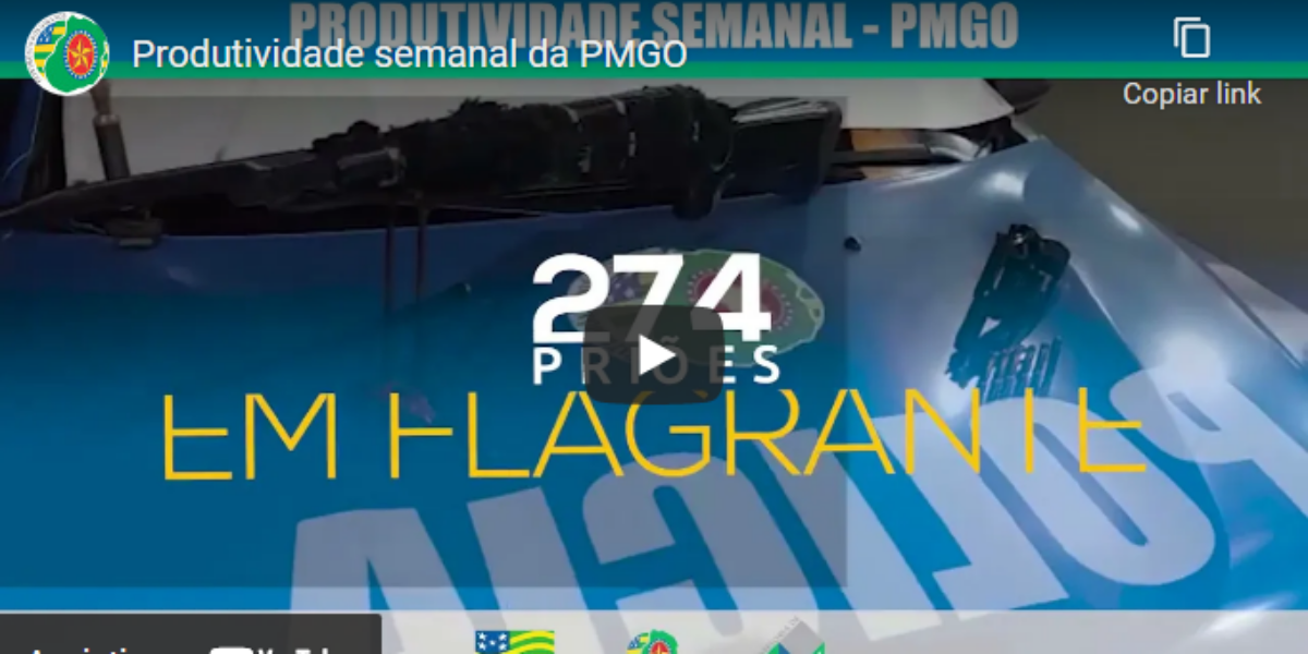 Produtividade semanal da PMGO