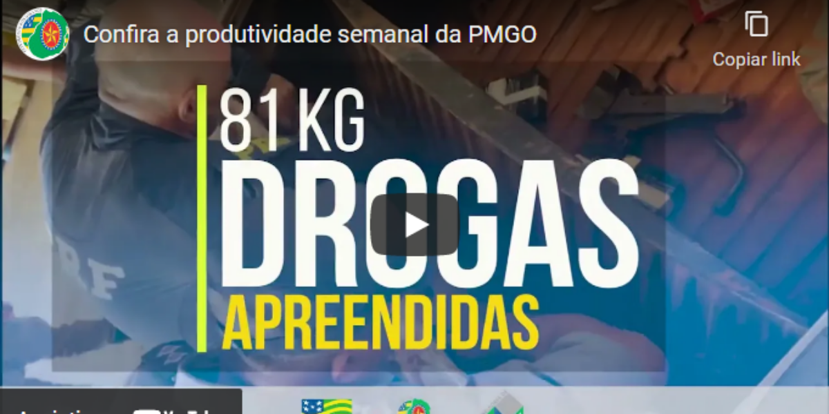 Confira a produtividade semanal da PMGO