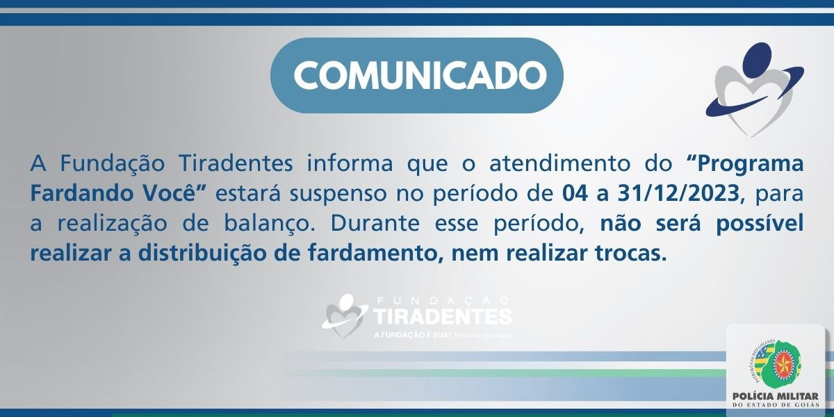 Comunicado – Fardamento